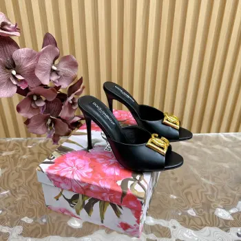 Stunning Vintage Rhinestone Slippers Italian Classic Luxury High Heels Replica Dolce Gabbana Womens Sandals and Slides