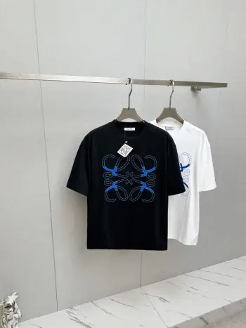 New Fashion Casual Short Sleeve T-Shirt with Runway Pattern Replica Loewe Tshirts and Polos