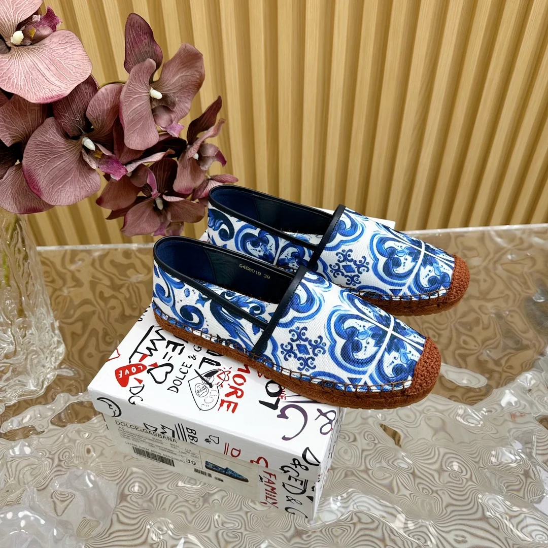 杜嘉班纳 高版本麻底印花渔夫鞋 杜嘉班纳 高版本麻底印花渔夫鞋