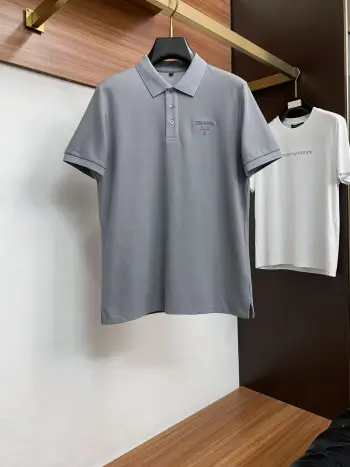 2066 Spring/Summer New Men s Short Sleeve Polo Shirt Replica Prada Tshirts and Polos