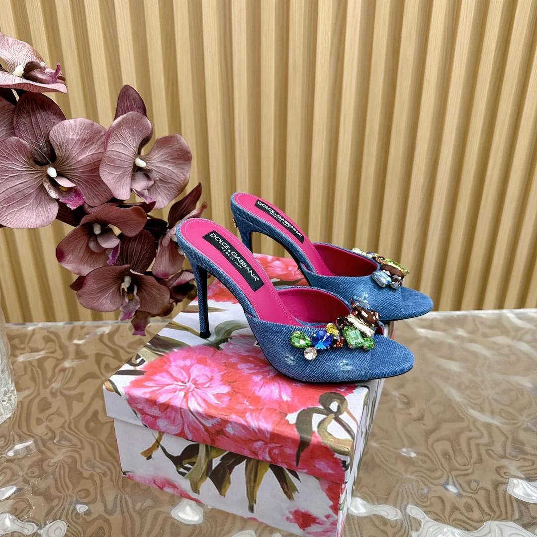 杜嘉班纳 绝美复古水钻凉拖 意式经典奢华高跟鞋