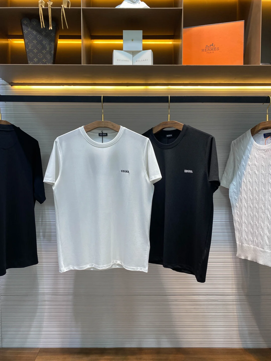 杰尼亚 男士经典字母徽标刺绣休闲套头短袖T恤衫