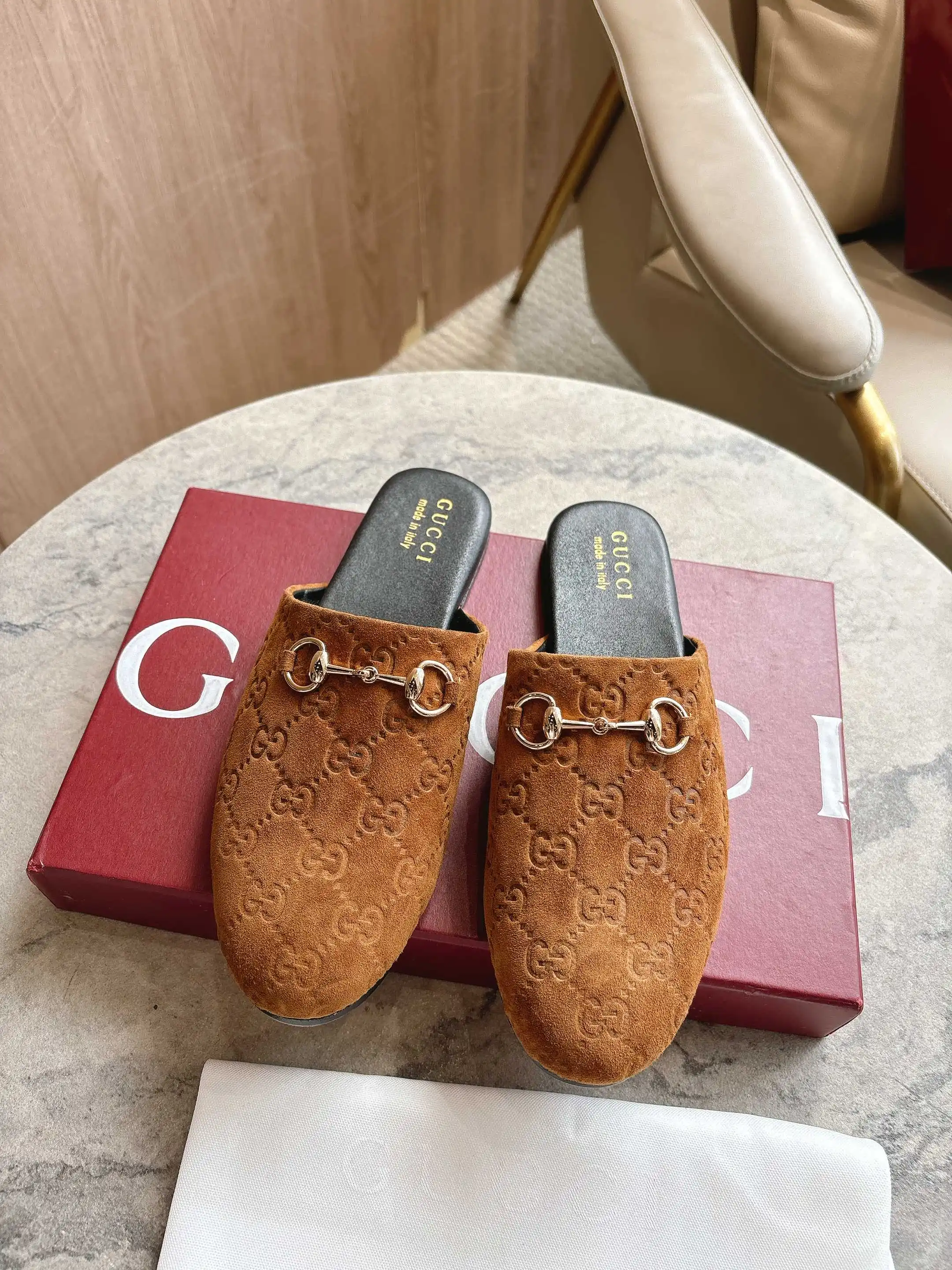 古奇 2025秋冬系列 马衔扣拖鞋