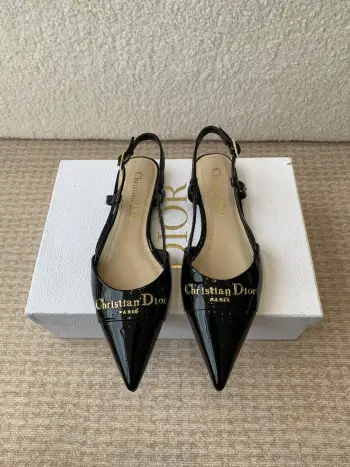 25ss Spring/Summer New D-My Pointed Toe High Heels Flat Shoes Kitten Heel Backless Sandals Replica Dior Womens Sandals and Slides