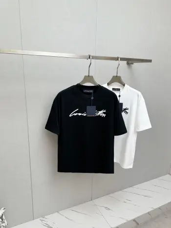 New Fashion Casual Short Sleeve T-Shirt with Runway Pattern Replica Louis Vuitton Tshirts and Polos