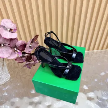 Adamo Series Wool High-Heeled Sandals Replica Bottega Veneta Womens Sandals and Slides