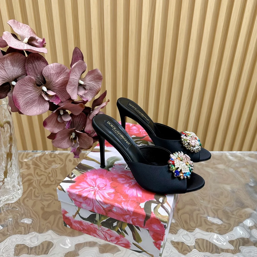 杜嘉班纳 绝美复古水钻凉拖 意式经典奢华高跟鞋