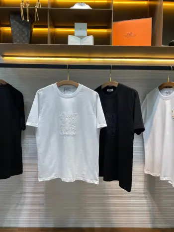 Unisex 3D Logo Pattern Embroidered Casual Short Sleeve T-Shirt Replica Loewe Tshirts and Polos