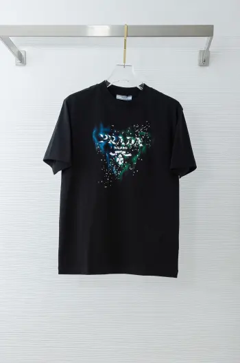 Men s Casual Round Neck Short Sleeve T-Shirt Replica Prada Tshirts and Polos