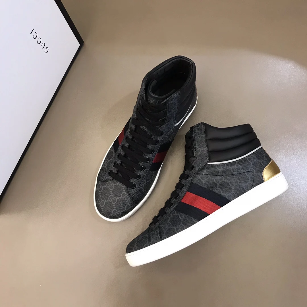 古奇 官网同款 情侣款高帮靴