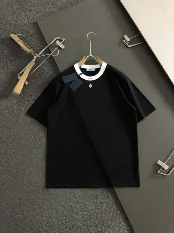 2026 Spring/Summer Letter Print Short Sleeve Replica Prada Tshirts and Polos
