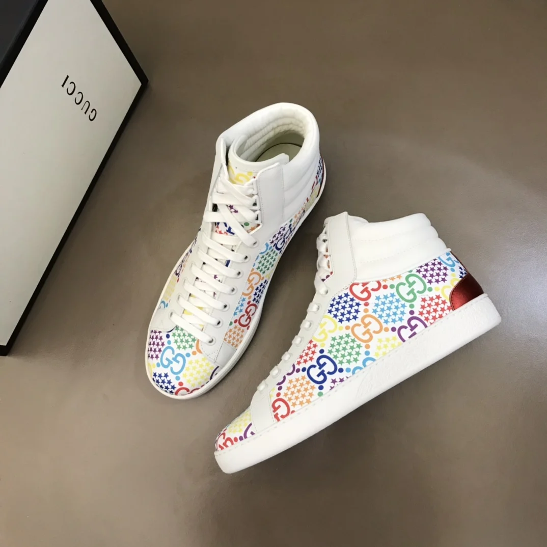 古奇 官网同款 情侣款高帮靴