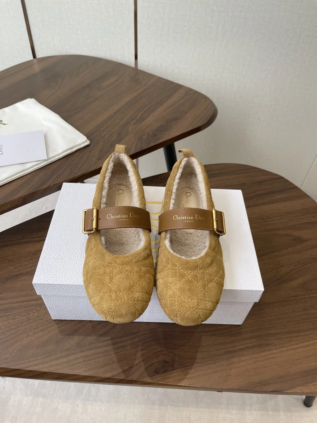 Dior 25ss Autumn and Winter New Products Wool Mary Jane Ballet Shoes
