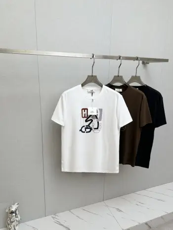 New Fashion Casual Short Sleeve T-Shirt with Runway Pattern Replica Hermes Tshirts and Polos