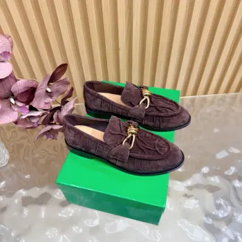 Metallic Twisted Shoes and Loafers Replica Bottega Veneta Womens Loafers and Dress Shoes