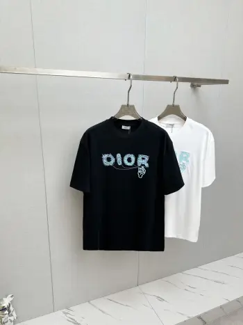 New Fashion Casual Short Sleeve T-Shirt with Runway Pattern Replica Dior Tshirts and Polos