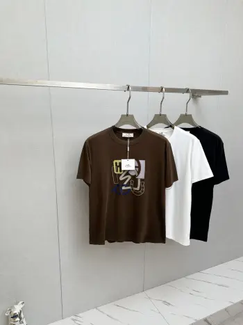 New Fashion Casual Short Sleeve T-Shirt with Runway Pattern Replica Hermes Tshirts and Polos