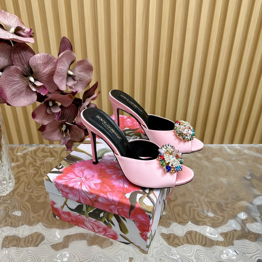 杜嘉班纳 绝美复古水钻凉拖 意式经典奢华高跟鞋