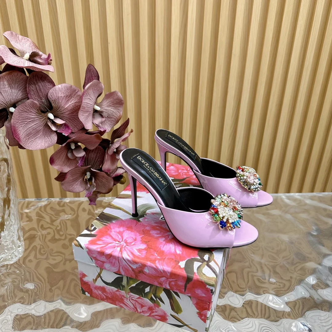 杜嘉班纳 绝美复古水钻凉拖 意式经典奢华高跟鞋