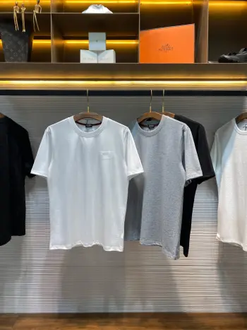 男士经典字母徽标刺绣休闲套头短袖T恤衫 高仿杰尼亚T恤/POLO衫