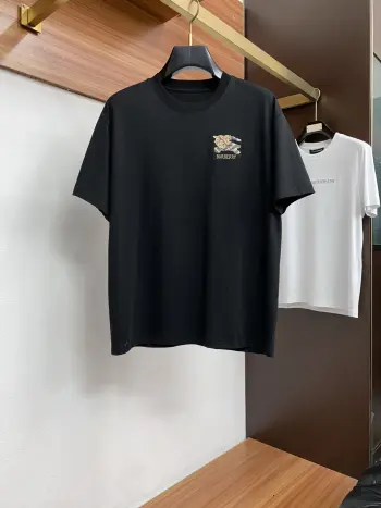 100% Cotton Loose Fit Round Neck Men s Short Sleeve T-Shirt Replica Burberry Tshirts and Polos