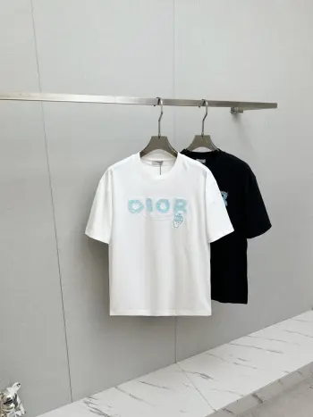 New Fashion Casual Short Sleeve T-Shirt with Runway Pattern Replica Dior Tshirts and Polos
