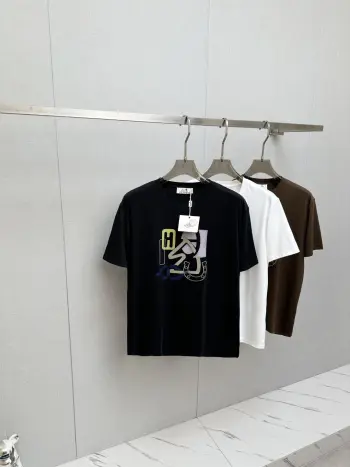 New Fashion Casual Short Sleeve T-Shirt with Runway Pattern Replica Hermes Tshirts and Polos