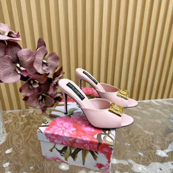 Exquisite Vintage Rhinestone Slippers Italian Classic Luxury High Heels Replica Dolce Gabbana Womens Sandals and Slides