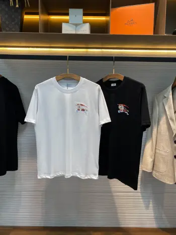 Unisex Colorful War Horse Pattern Embroidered Casual Pullover Short Sleeve T-Shirt Replica Burberry Tshirts and Polos