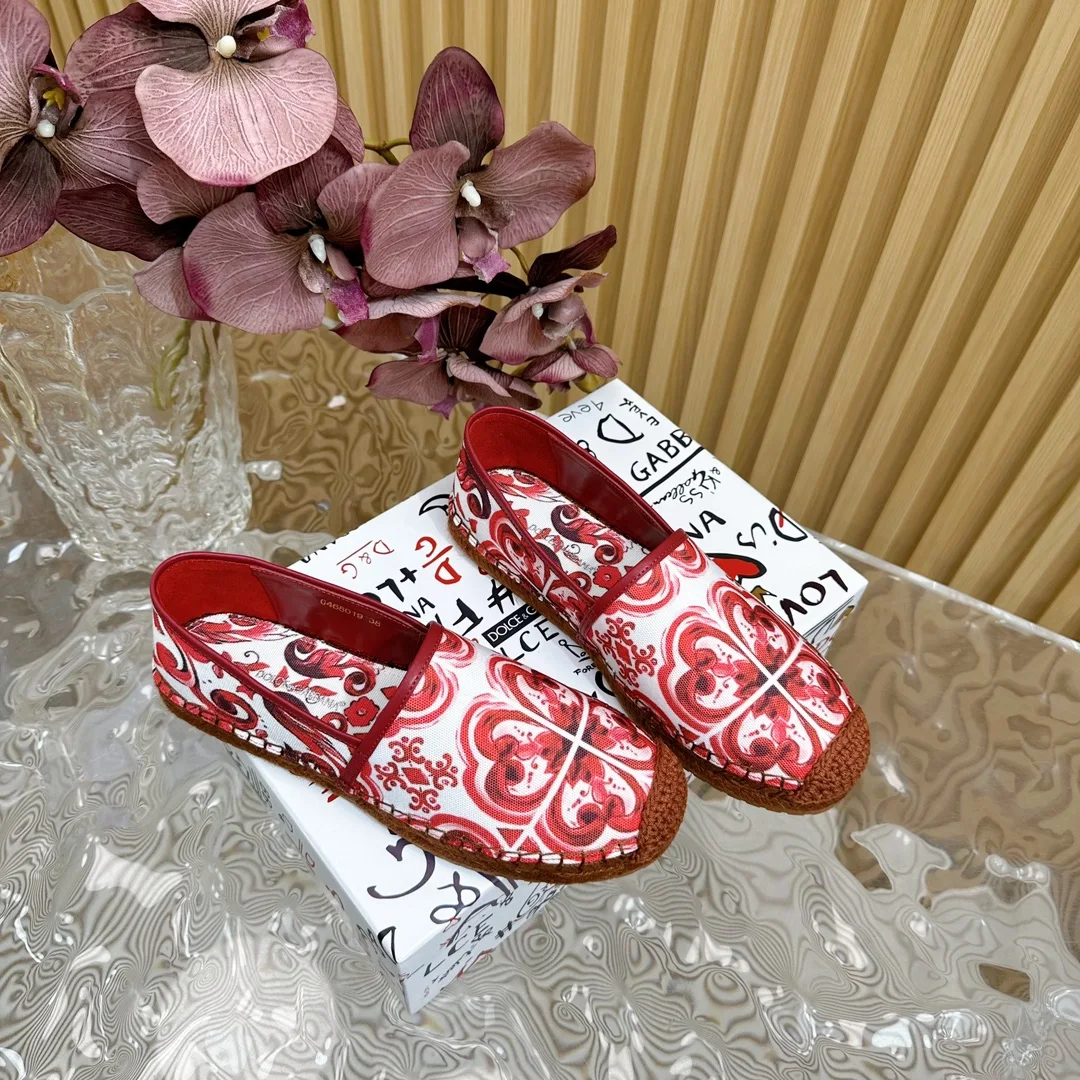 杜嘉班纳 高版本麻底印花渔夫鞋 杜嘉班纳 高版本麻底印花渔夫鞋