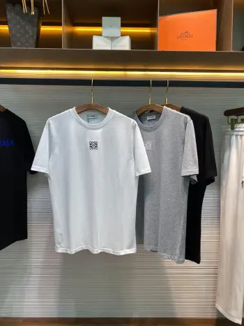 Unisex Classic Logo Embroidered Fashion Casual Short Sleeve T-Shirt Replica Loewe Tshirts and Polos