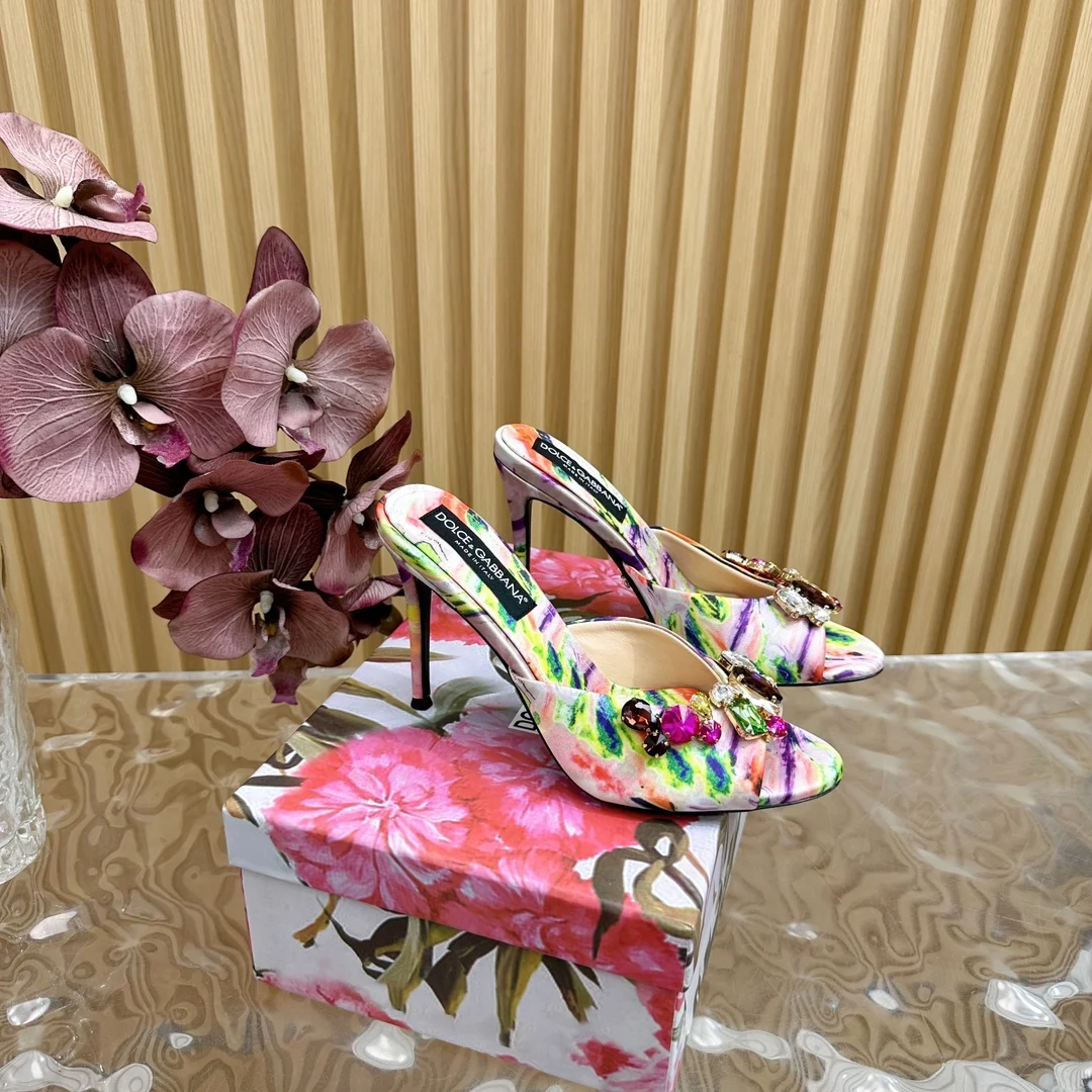 杜嘉班纳 绝美复古水钻凉拖 意式经典奢华高跟鞋