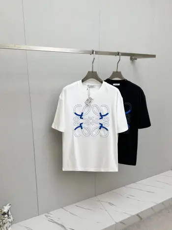 New Fashion Casual Short Sleeve T-Shirt with Runway Pattern Replica Loewe Tshirts and Polos