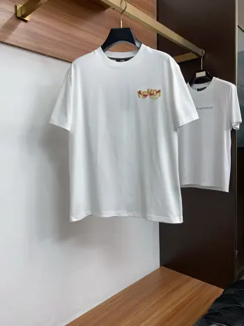 100% Cotton Loose Fit Round Neck Men s Short Sleeve T-Shirt Replica Fendi Tshirts and Polos