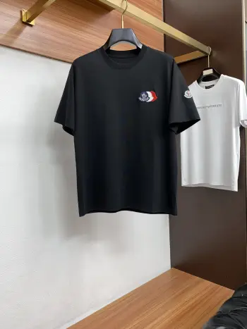 纯棉质微阔版圆领男士短袖T恤 高仿蒙口T恤/POLO衫