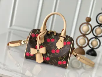 M13094 牛皮加固金属包角中号手袋 女士斜挎包 高仿LV女包