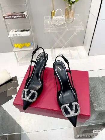 Latest satin fabric high-heeled sandals Replica  Valentino Garavani Womens Sandals and Slides