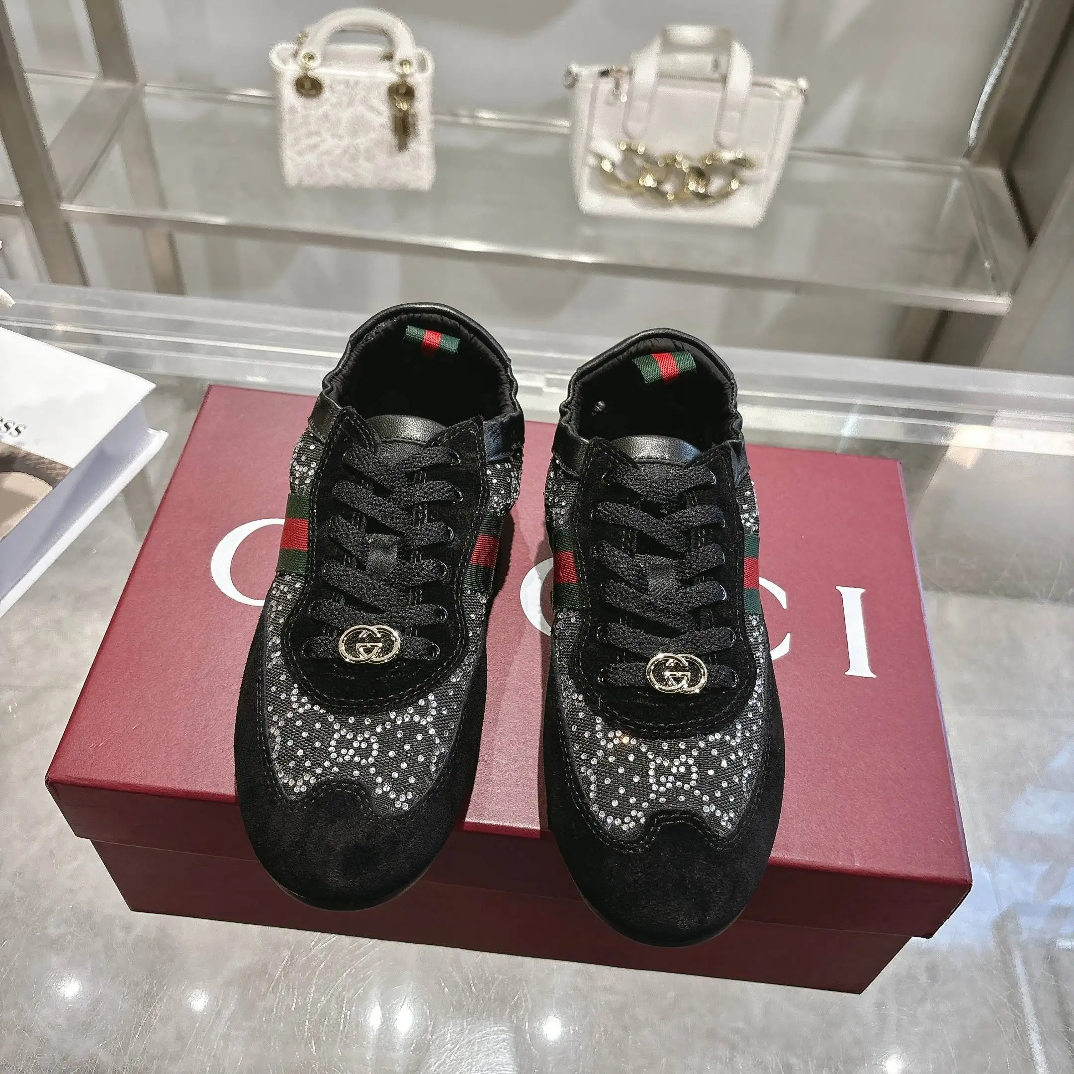 Gucci Crystal diamond shoes dance shoes