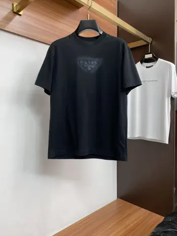 Round neck men s short sleeve T-shirt Replica Prada Tshirts and Polos