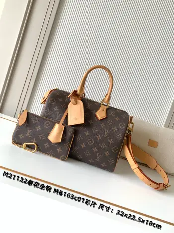 M21122 全钢五金牛皮老花手袋 女士斜挎包 高仿LV女包