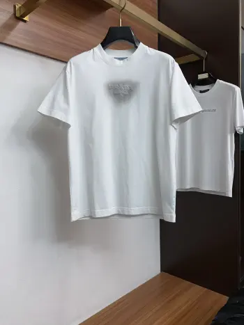 Round neck men s short sleeve T-shirt Replica Prada Tshirts and Polos