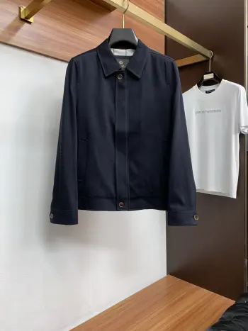  2026新款男士休闲定制棉麻商务行政翻领 夹克外套 高仿诺悠翩雅夹克/外套