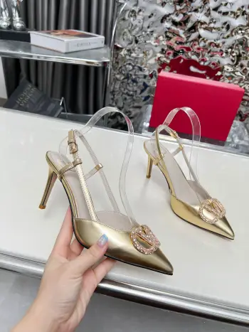 8 cm heeled sandals with matching diamonds Replica  Valentino Garavani Womens Sandals and Slides