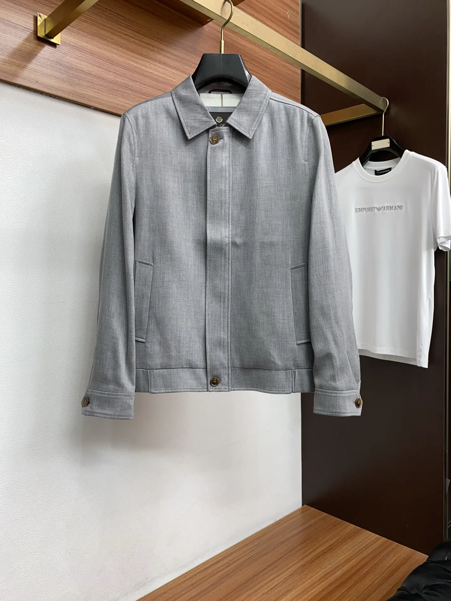 诺悠翩雅  2026新款男士休闲定制棉麻商务行政翻领 夹克外套