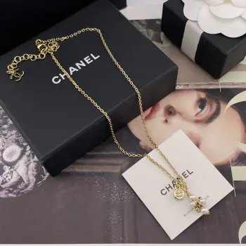 Fragrant stacked barbell bead double-drop necklace Replica Chanel Necklaces