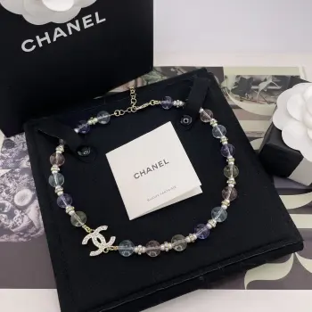 Xiang Liuli Colored Bead Double C Necklace Replica Chanel Necklaces