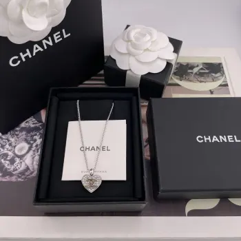 Fragrant Diamond Heart Gold C Necklace Replica Chanel Necklaces