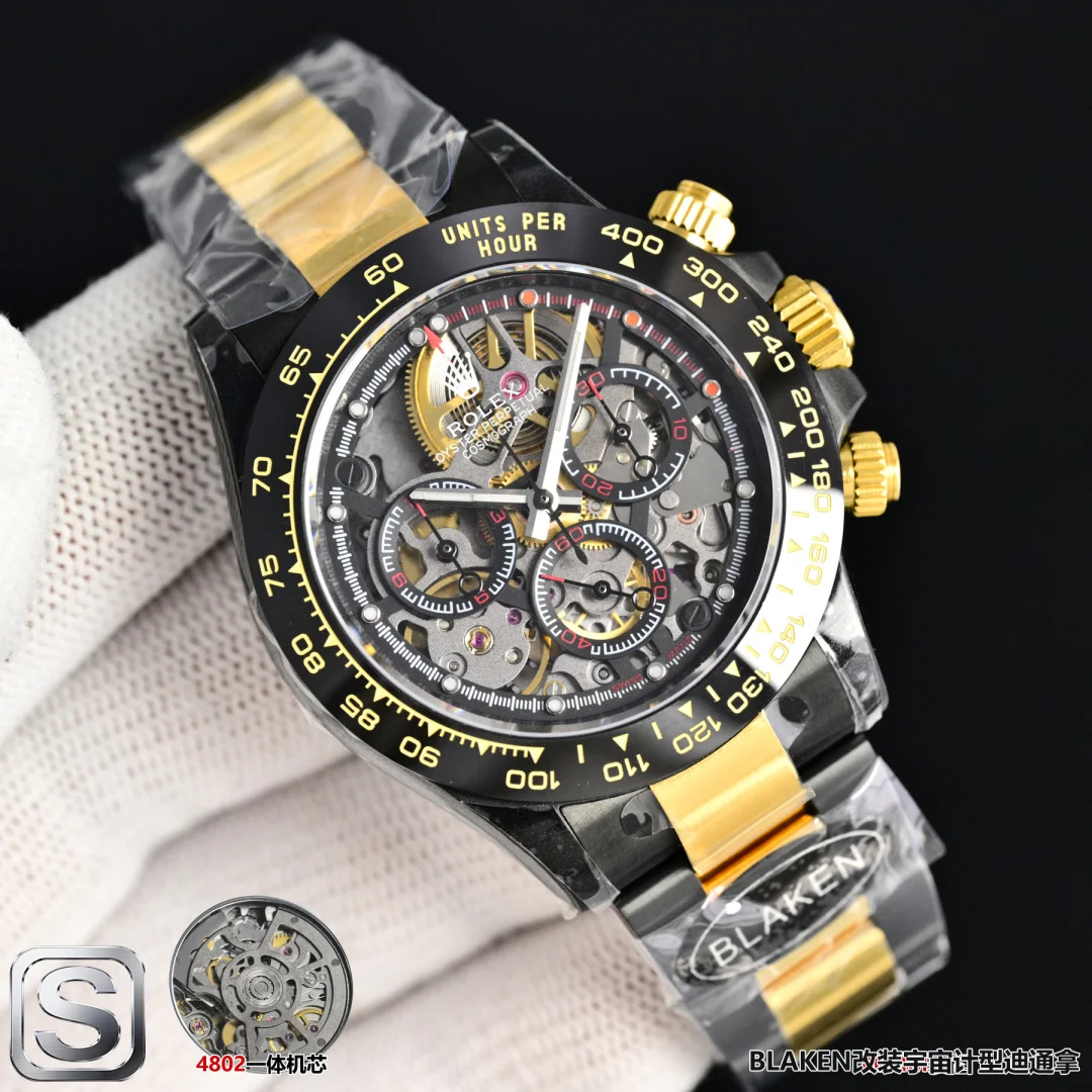 劳力士 第六代迪通拿碳黑复刻版 镂空男表 男士机械腕表 劳力士 第六代迪通拿碳黑复刻版 镂空男表 男士机械腕表