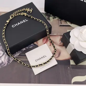 Fragrant leather chain small C short necklace Replica Chanel Necklaces