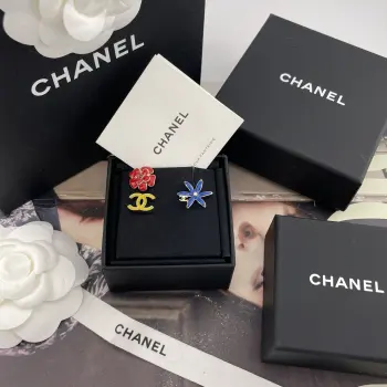 Red, yellow, and blue three-piece earring set Replica Chanel Earrings